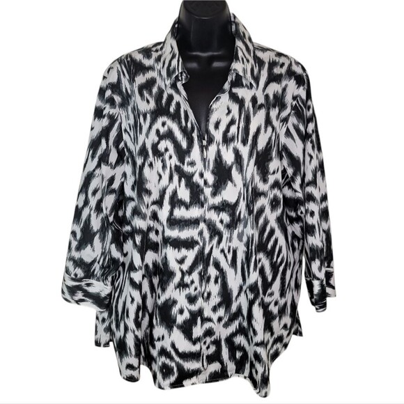 Foxcroft Wrinkle Free Shaped Fit Full zip Blouse 20w - Picture 1 of 6